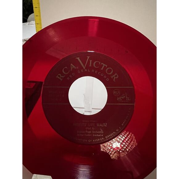 Red Vinyl Set Strauss Waltzes Boston Pops Orchestra Box Set of 4 RCA Victor 1949 - Picture 11 of 16